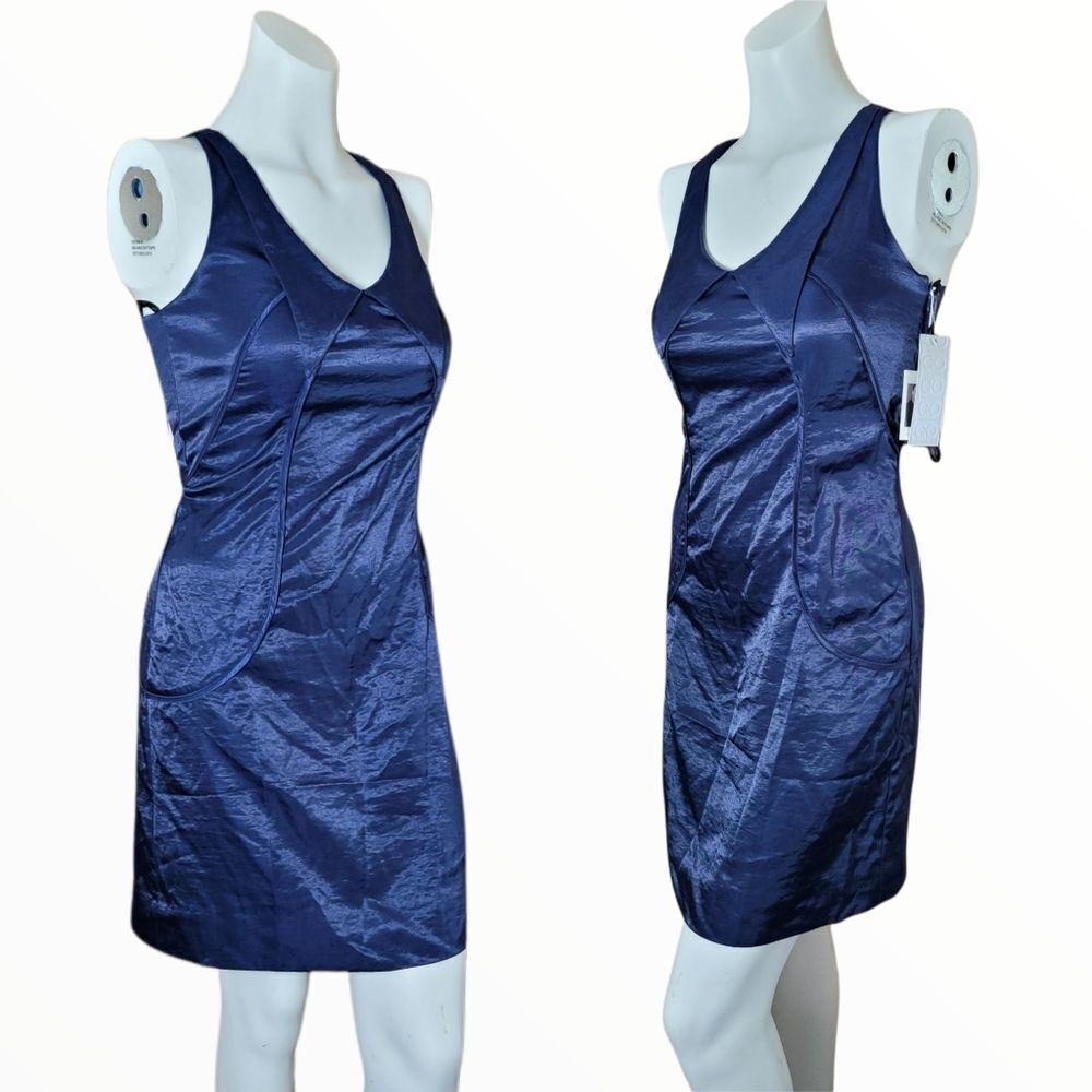 NWT Richard Chai Mini Razor back Dress Size 7 Navy